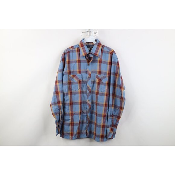 Deadstock Vintage 70s Streetwear Mens Medium Western Collared Button Shirt USA